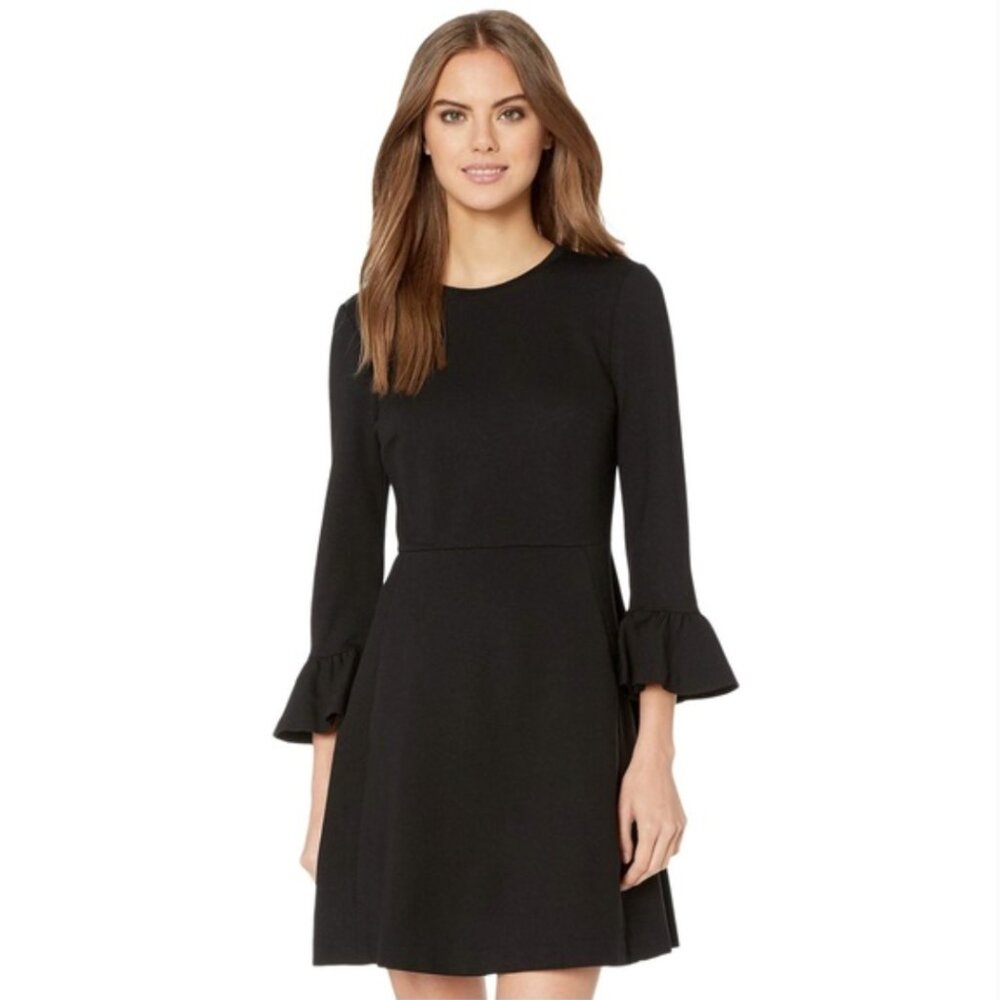 Kate Spade Broome Street Black Bell Sleeve Ponte Dress Small